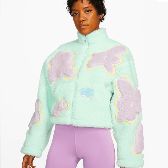 Nike Jackets & Blazers - NWOT Nike Project Euphoria Pastel Sherpa 3D Flowers Jacket